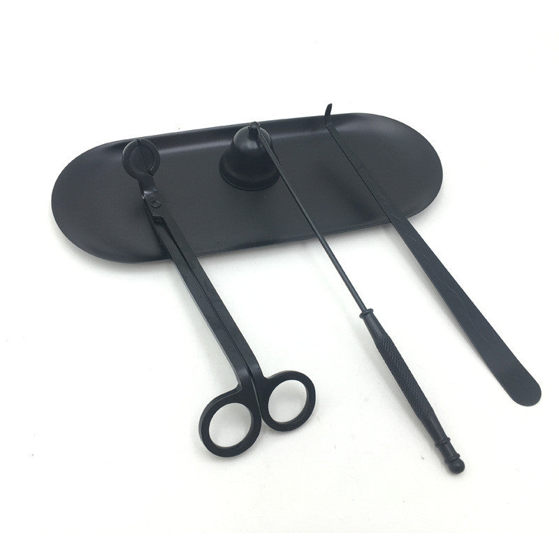 Black Candle Care Tool Set | Wick Trimmer, Snuffer & Hook | 4-Piece Luxury Candle Maintenance Kit for Clean, Even Burns