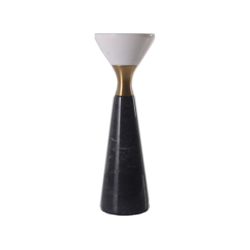 Natural Marble Candle Pedestal | Modern Stone Candle Stand for Pillars & Tapers | Elegant Home Décor Accent