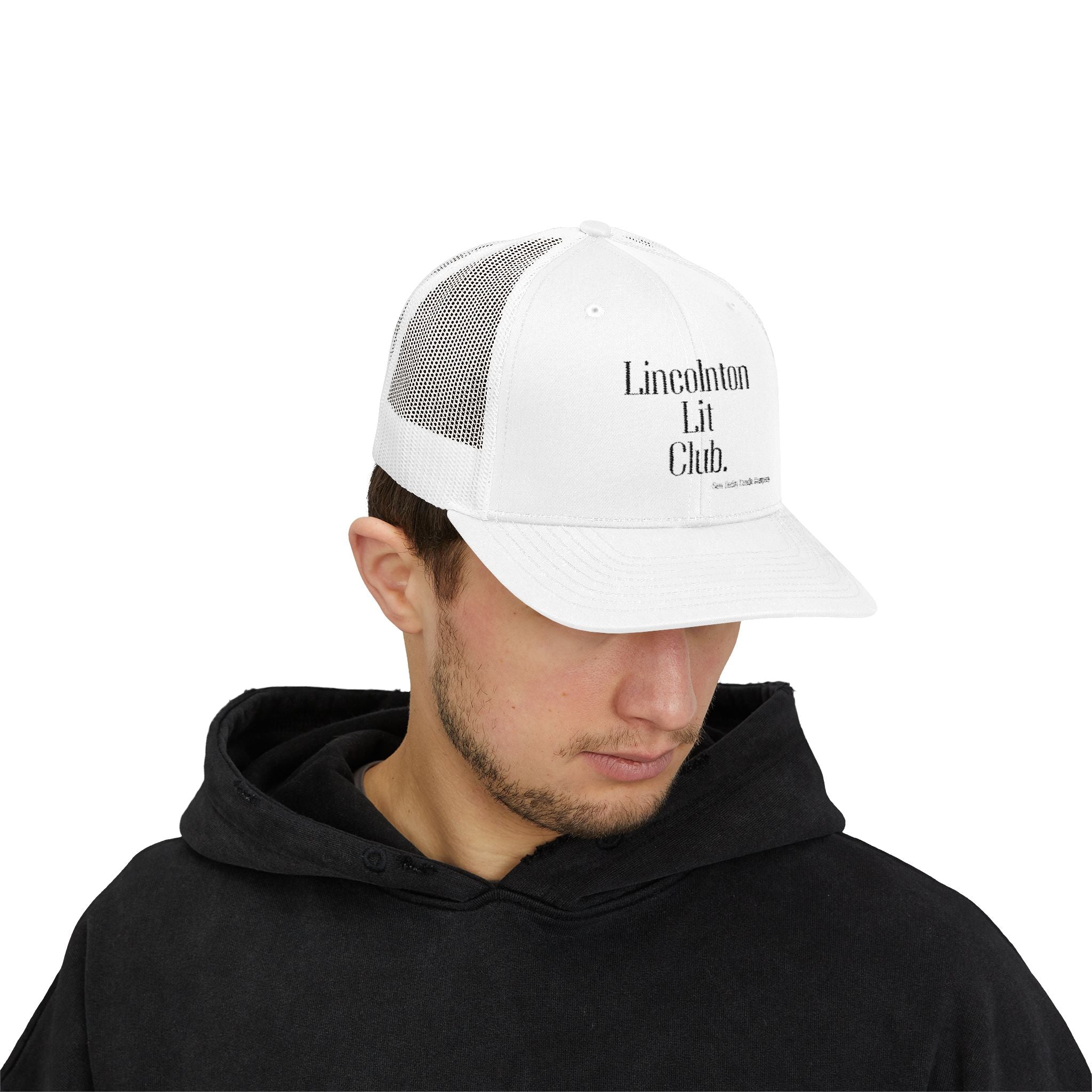 Lincolnton Lit Club | White Trucker Hat | Saw Daddy Candle Company