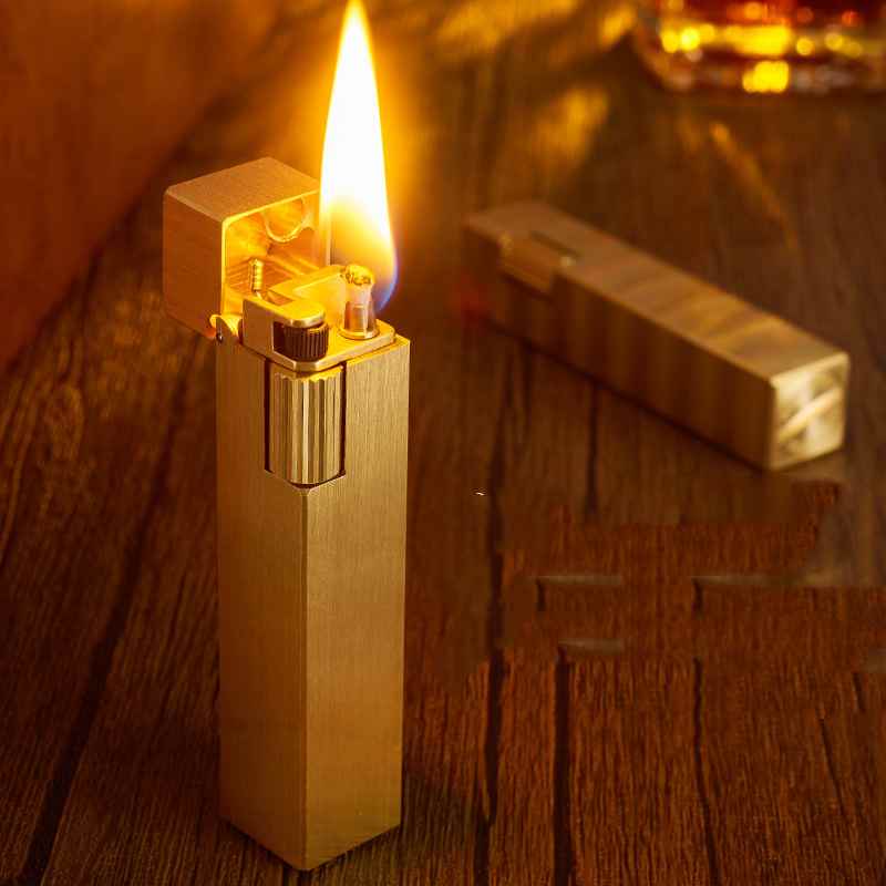Vintage Pure Copper Lighter | Refillable Kerosene Tabletop Lighter | Retro Industrial Gift for Candle Lovers & Collectors