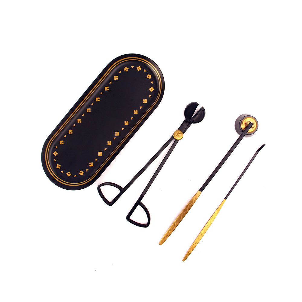 Antique Egyptian Candle Care Kit | Vintage Wick Trimmer, Snuffer & Dipper Set | Ornamental 3-Piece Candle Ritual Tools