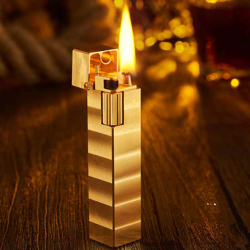 Vintage Pure Copper Lighter | Refillable Kerosene Tabletop Lighter | Retro Industrial Gift for Candle Lovers & Collectors