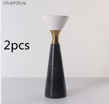 Natural Marble Candle Pedestal | Modern Stone Candle Stand for Pillars & Tapers | Elegant Home Décor Accent