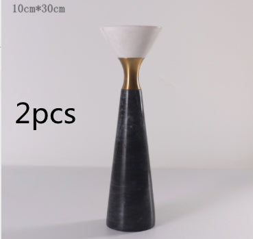 Natural Marble Candle Pedestal | Modern Stone Candle Stand for Pillars & Tapers | Elegant Home Décor Accent