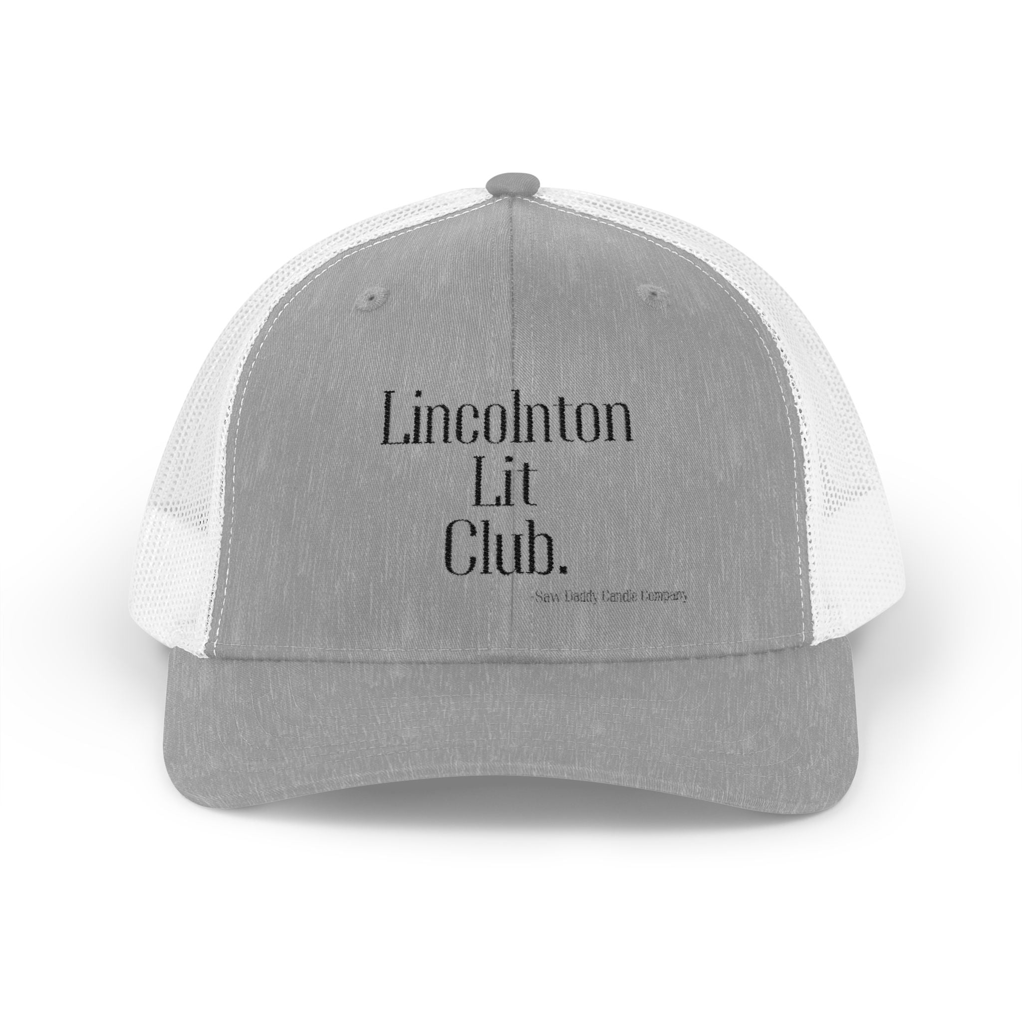 Lincolnton Lit Club | White Trucker Hat | Saw Daddy Candle Company