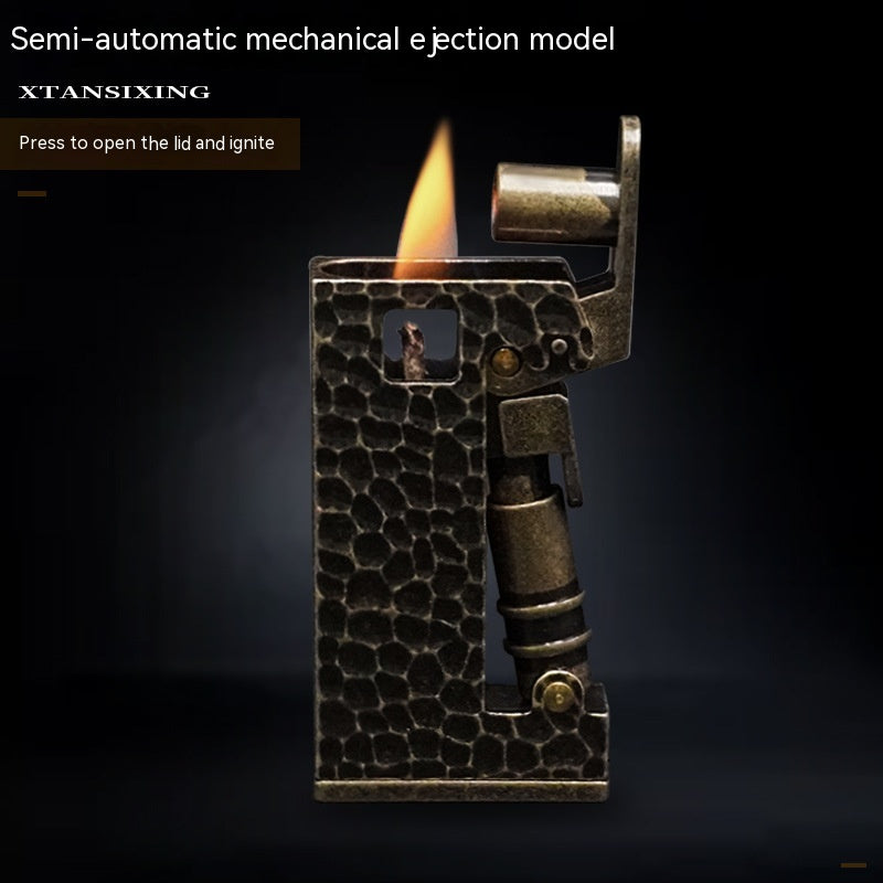 Meteorite Machete Kerosene Lighter | Metal Grinding-Wheel Ignition | Refillable Vintage Flame Lighter for Candles & Collectors