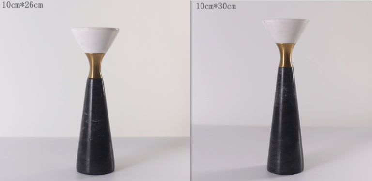 Natural Marble Candle Pedestal | Modern Stone Candle Stand for Pillars & Tapers | Elegant Home Décor Accent