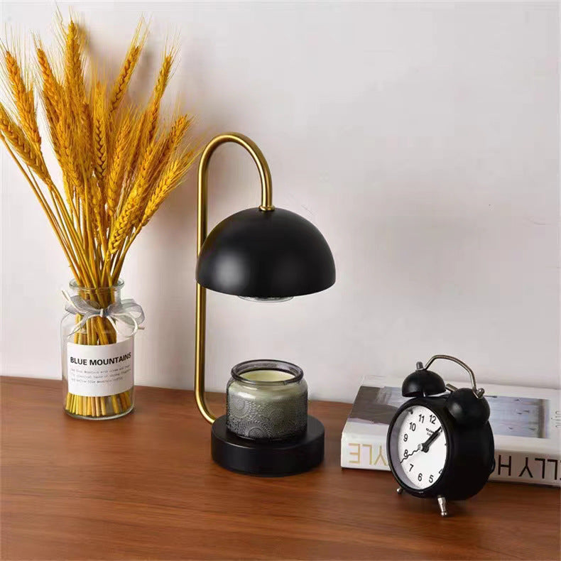 Minimalist Wooden Candle Warmer Lamp | Soft-Glow Bedside Light | Modern Flameless Candle Melting Lamp for Relaxation & Home Décor