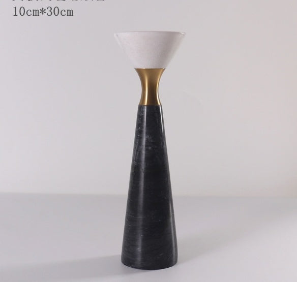 Natural Marble Candle Pedestal | Modern Stone Candle Stand for Pillars & Tapers | Elegant Home Décor Accent