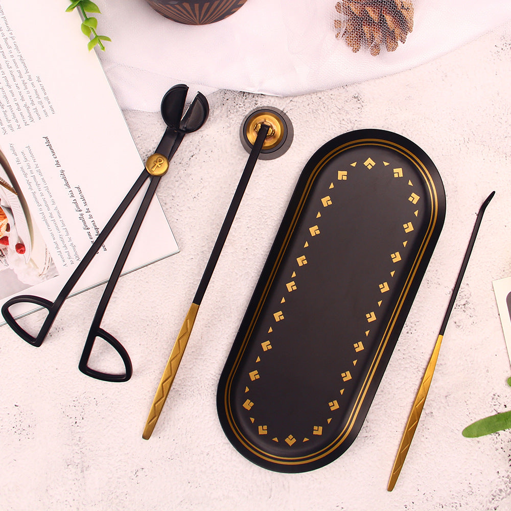 Antique Egyptian Candle Care Kit | Vintage Wick Trimmer, Snuffer & Dipper Set | Ornamental 3-Piece Candle Ritual Tools